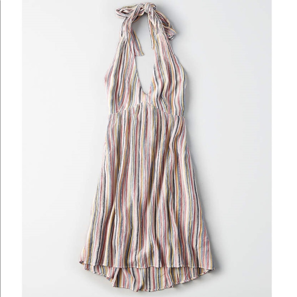 American eagle tie back halter shift dress